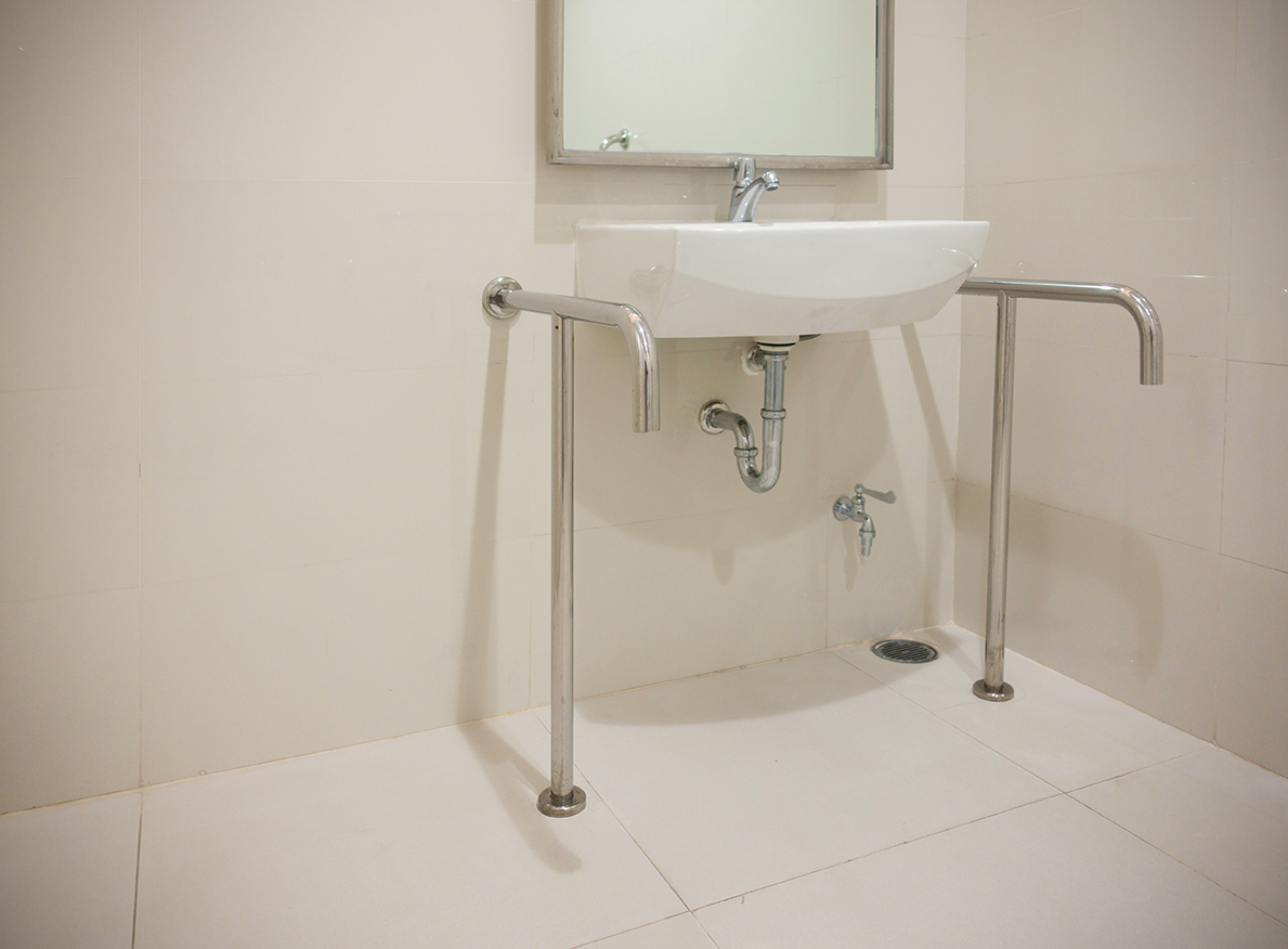handicapped accessible bathroom sinkcounter