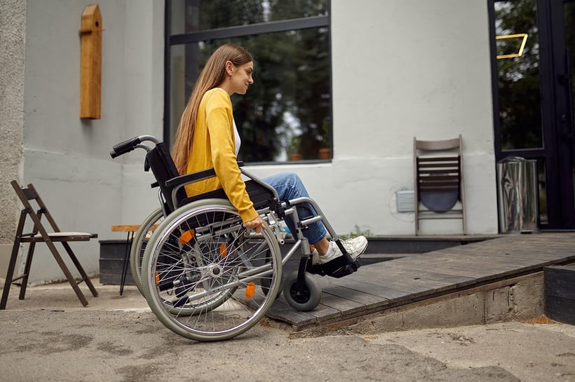 disabled-wheelchair-at-the-ramp