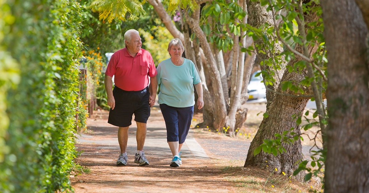 Senior couple taking a walk
