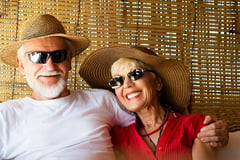 Senior Couple with Hats and sunglasses